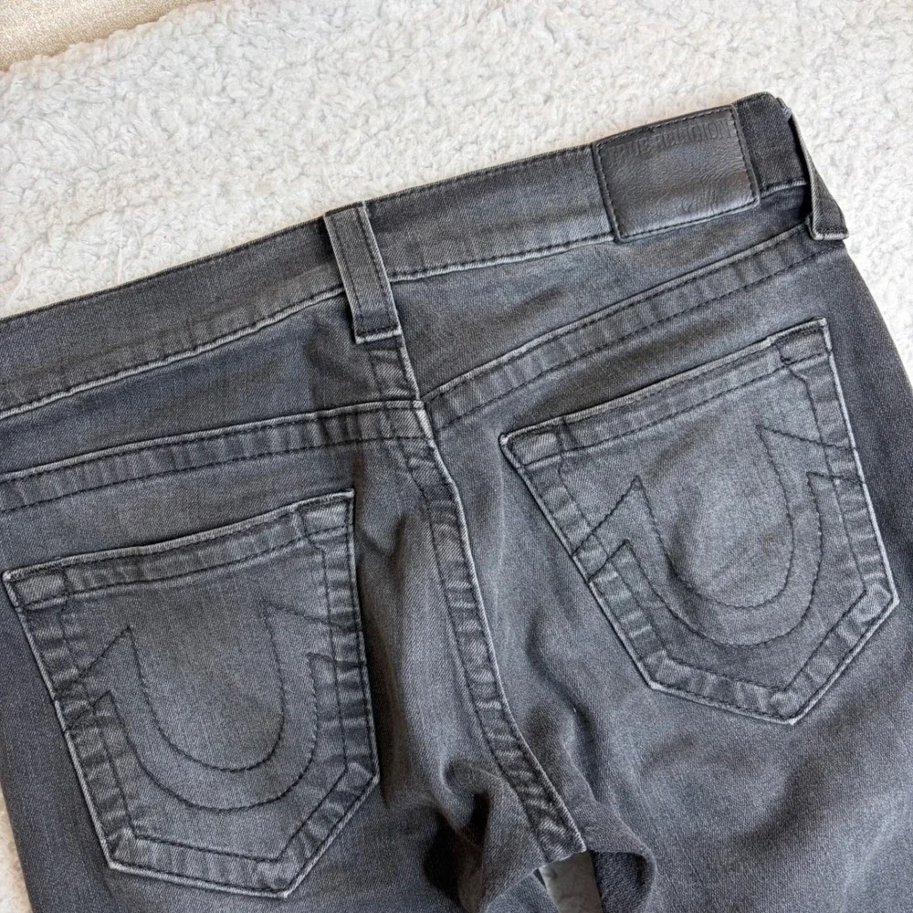 True Religion Kurt Slim Mens Faded Black Jeans Size 32 Made in USA Y2K Style